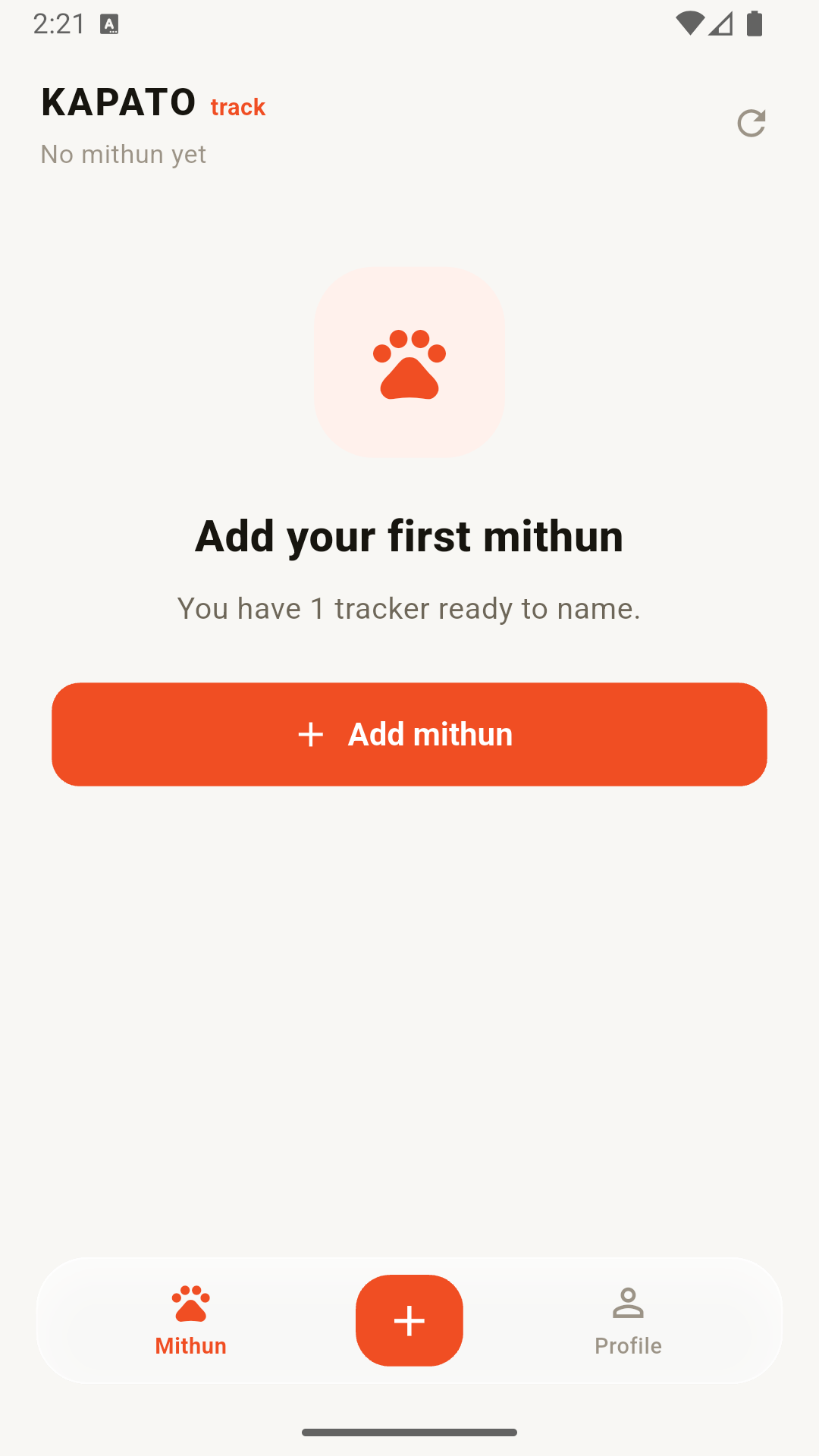 The herd list in the Kapato track app